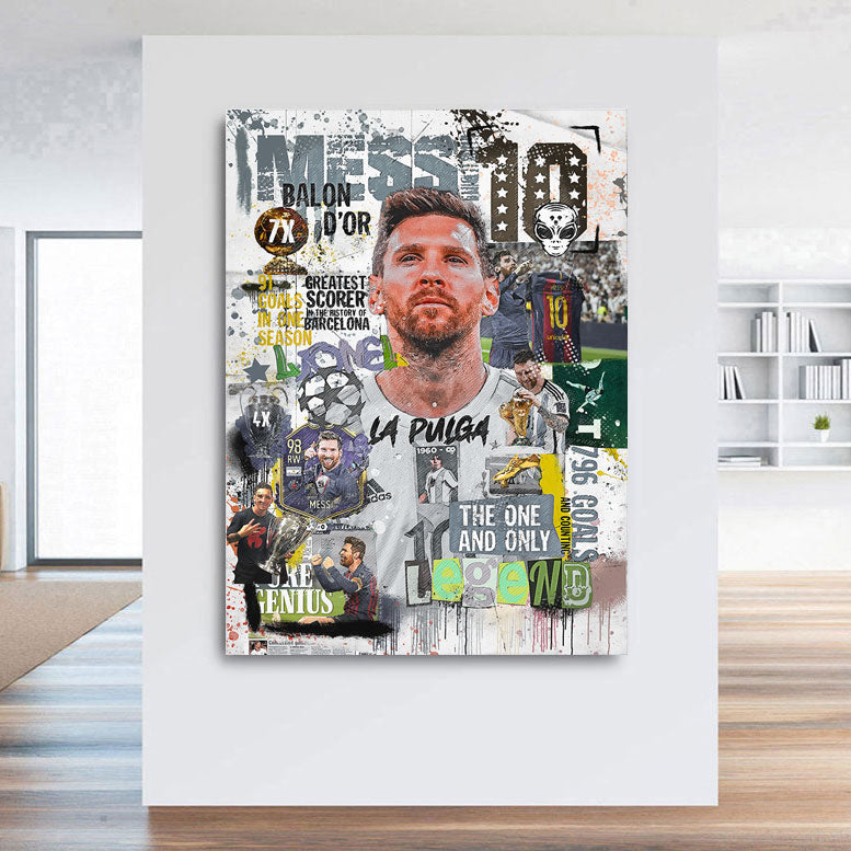 Fussball Wandbild Messi Pop Art