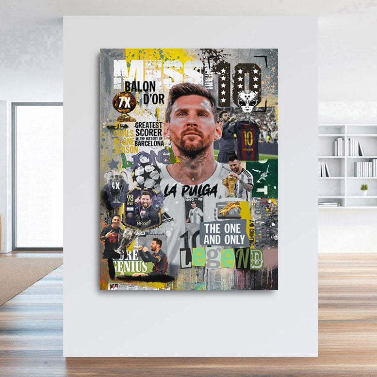 Fussball Wandbild Messi Pop Art Style