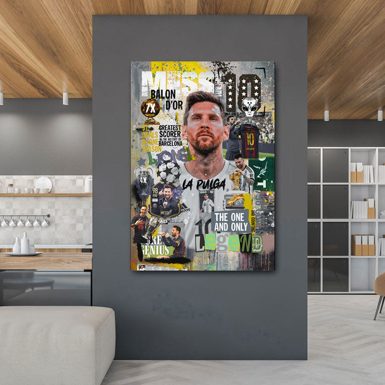 Fussball Wandbild Messi Pop Art Style