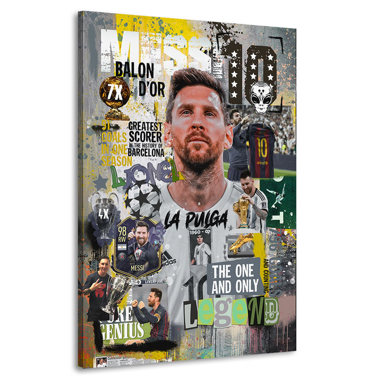Fussball Wandbild Messi Pop Art Style