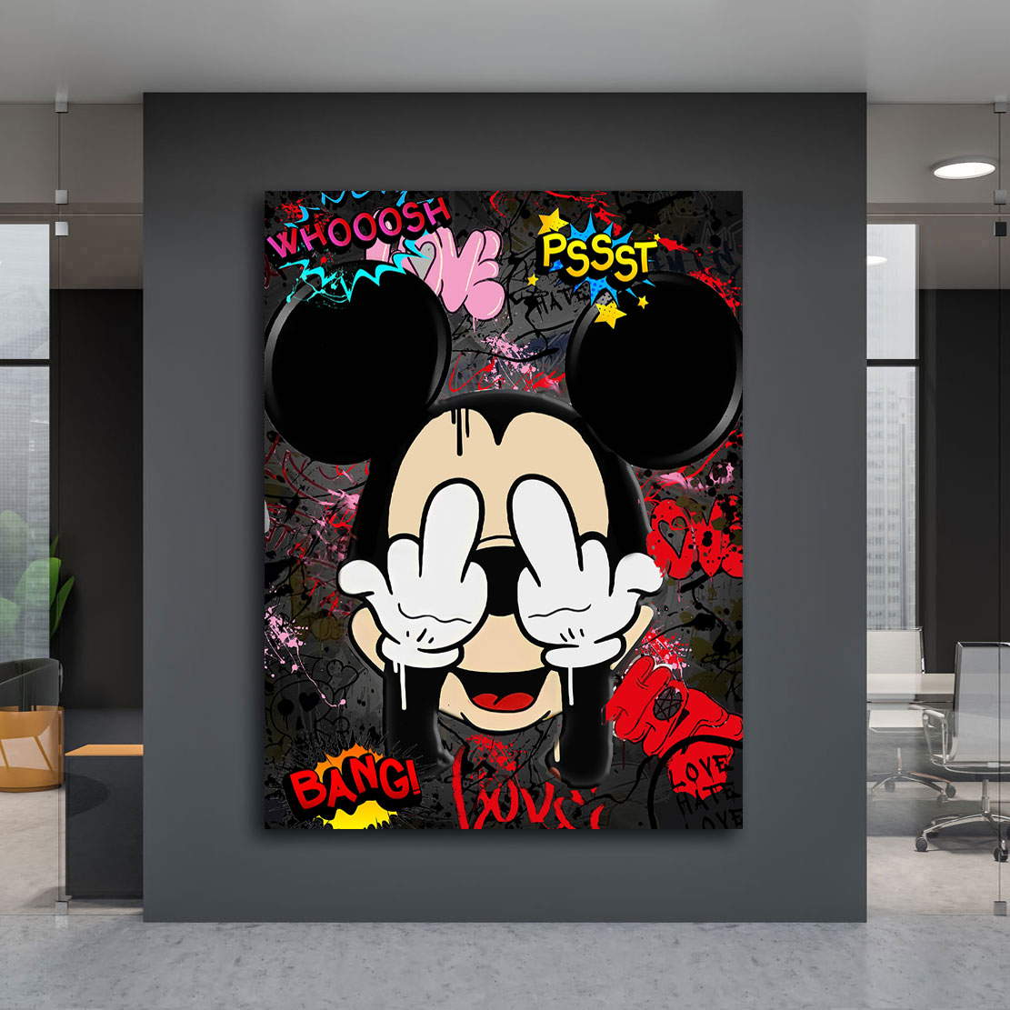 Leinwandbild Bad Micky Black Pop Art Style