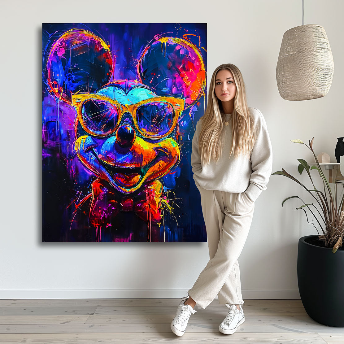 Wandbild Micky Maus Abstrakt
