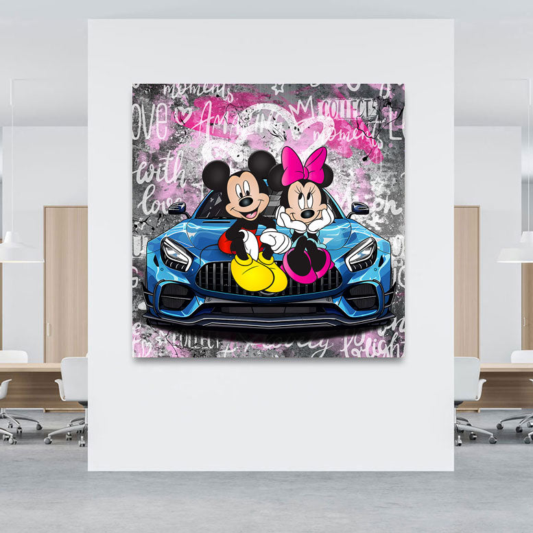 Pop Art Wandbild Micky & Minnie Love