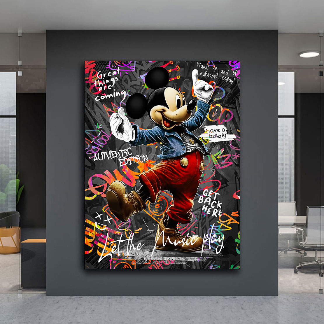 Leinwandbild Dancing Micky Streetart