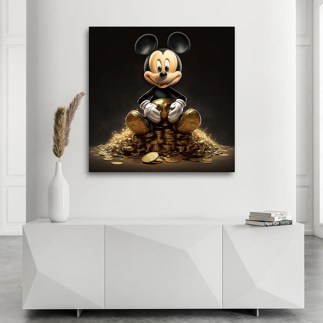 Leinwandbild Gold Mickey