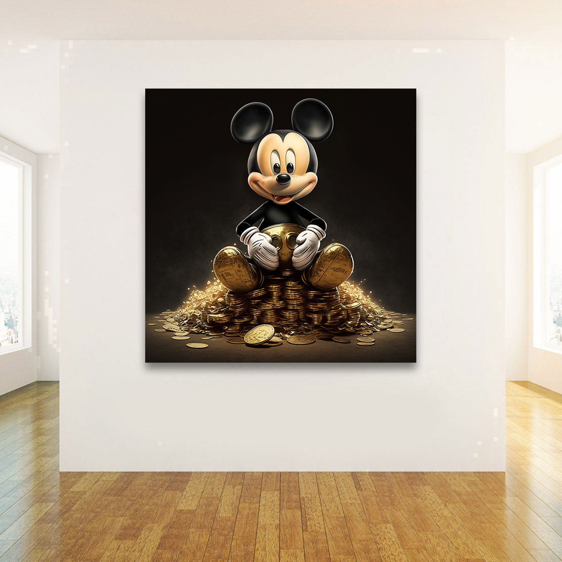 Leinwandbild Gold Mickey