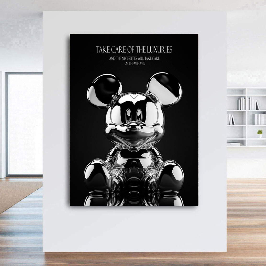 Motivations Lifestyle Leinwandbild Micky Maus Luxuries Silver