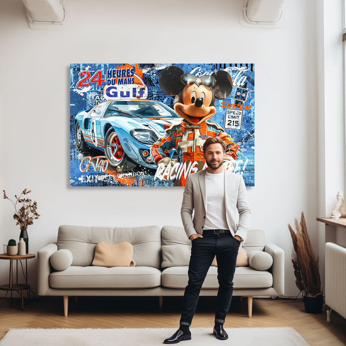 Pop Art Wandbild Micky GT40 Le Mans