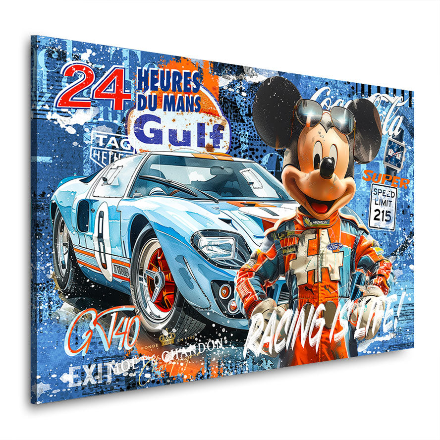 Pop Art Wandbild Micky GT40 Le Mans