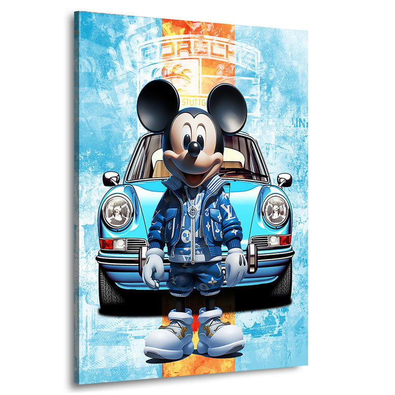 Pop Art Auto Wandbild Micky Gulf Porsche