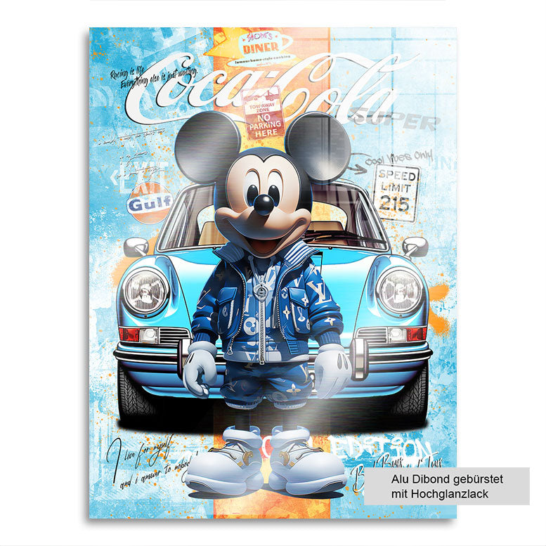 Pop Art Auto Wandbild Micky Louis Porsche