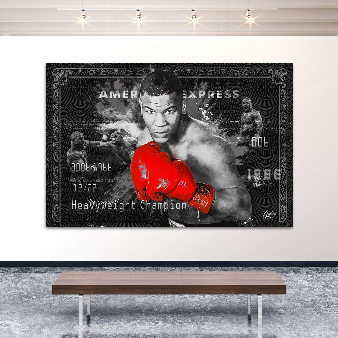 Wandbild Mike Tyson Black & White Pop Art
