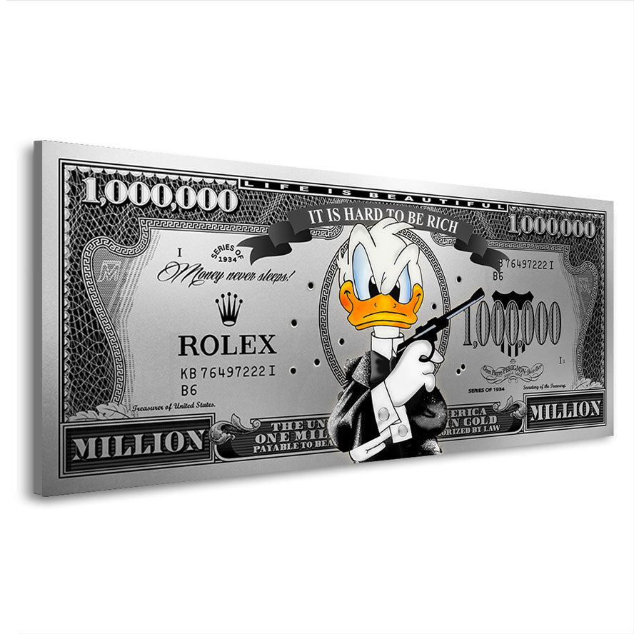 Wandbild Donald Duck Bond Dollar Silver Sytle
