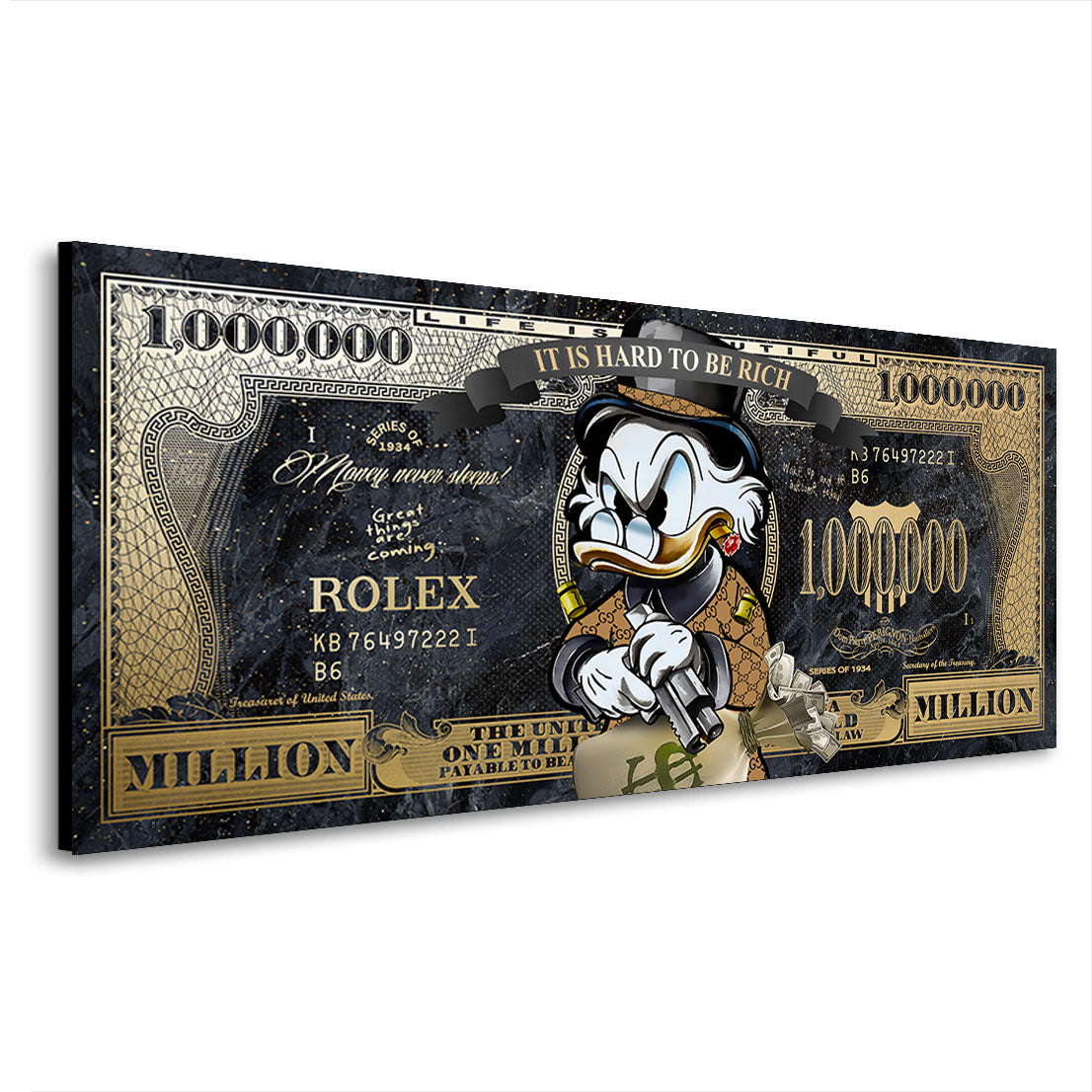 Pop Art Wandbild Dagobert One Million Dollar