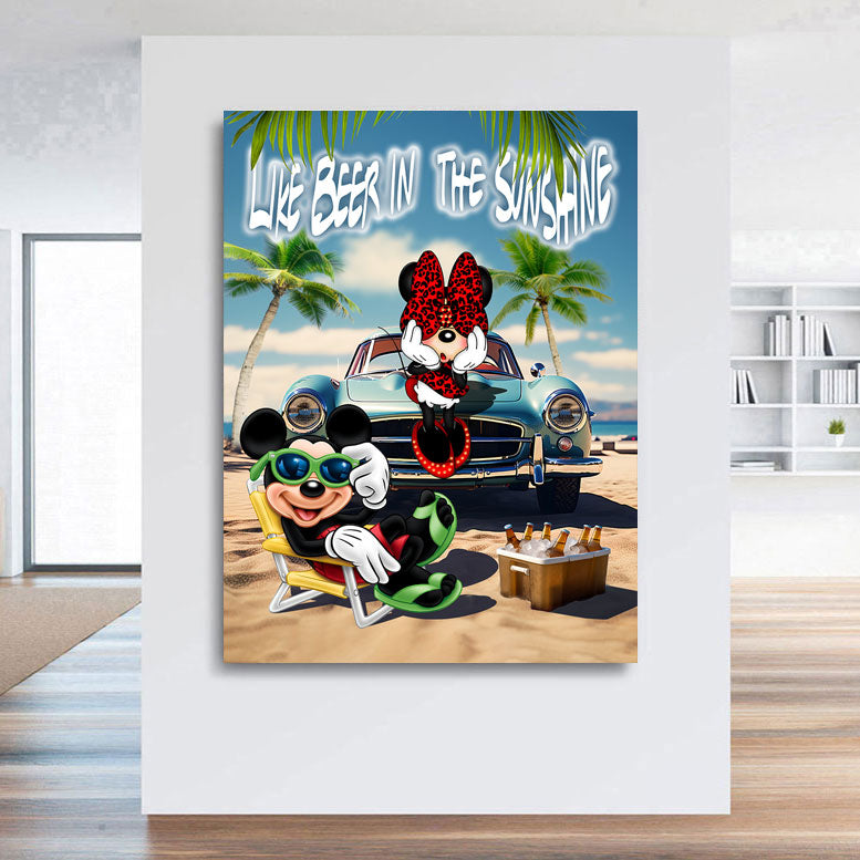 Pop Art Wandbild Micky & Minnie on the Beach
