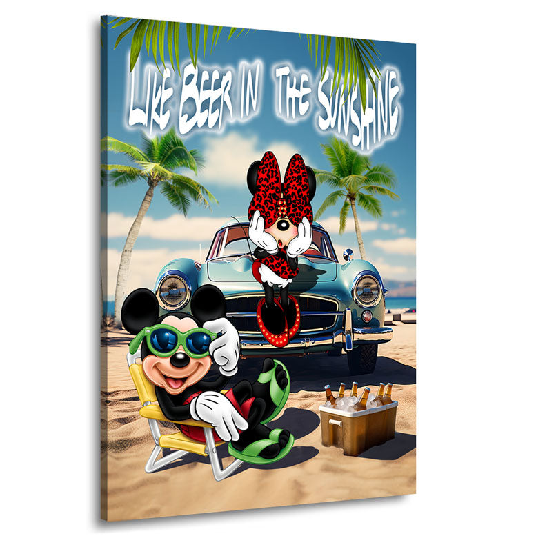 Pop Art Wandbild Micky & Minnie on the Beach