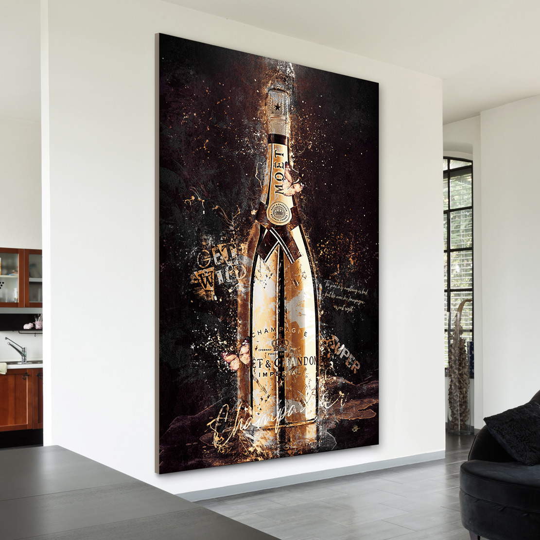 Leinwandbild Champagner Retro Lifestyle