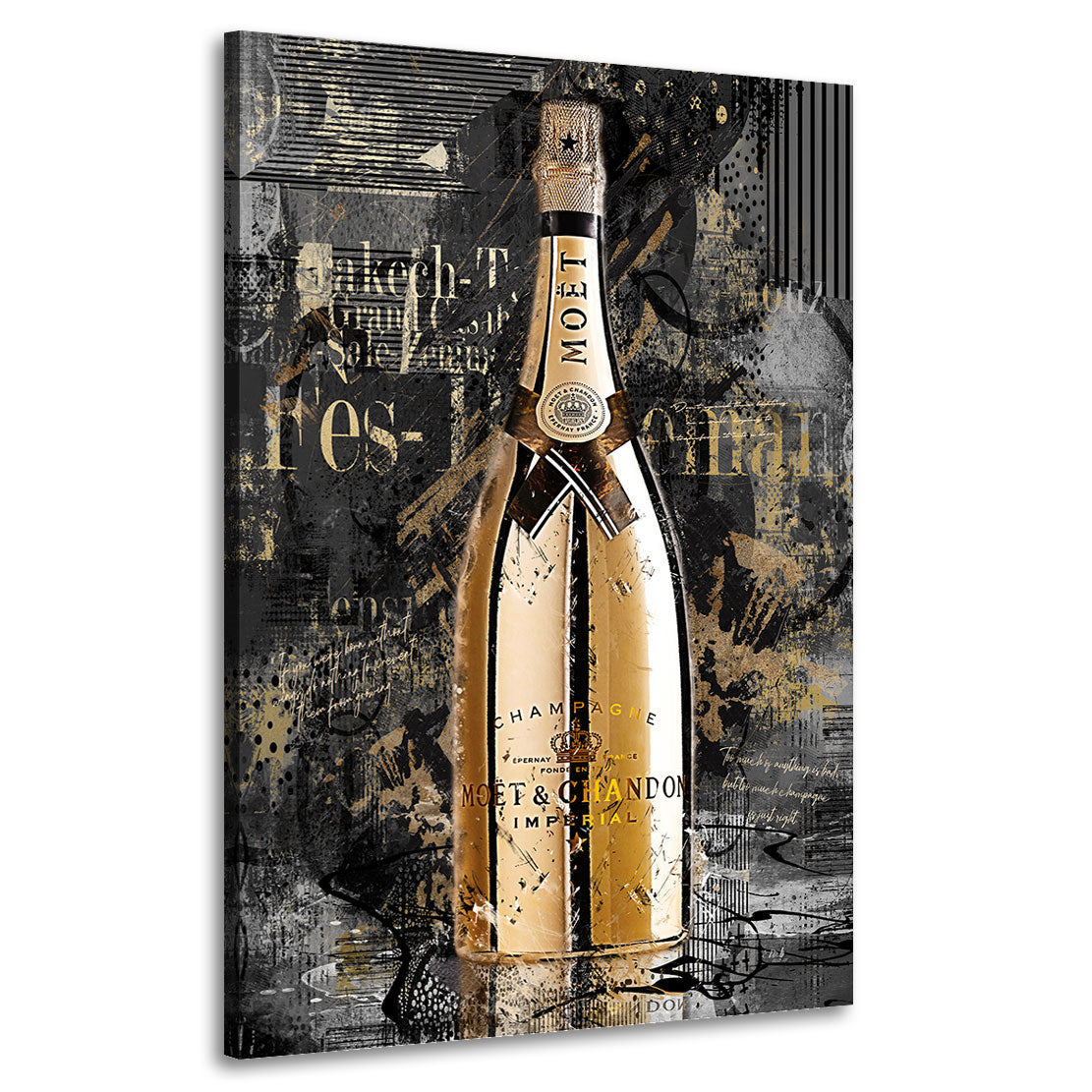 Champagner Gold Style Wandbild