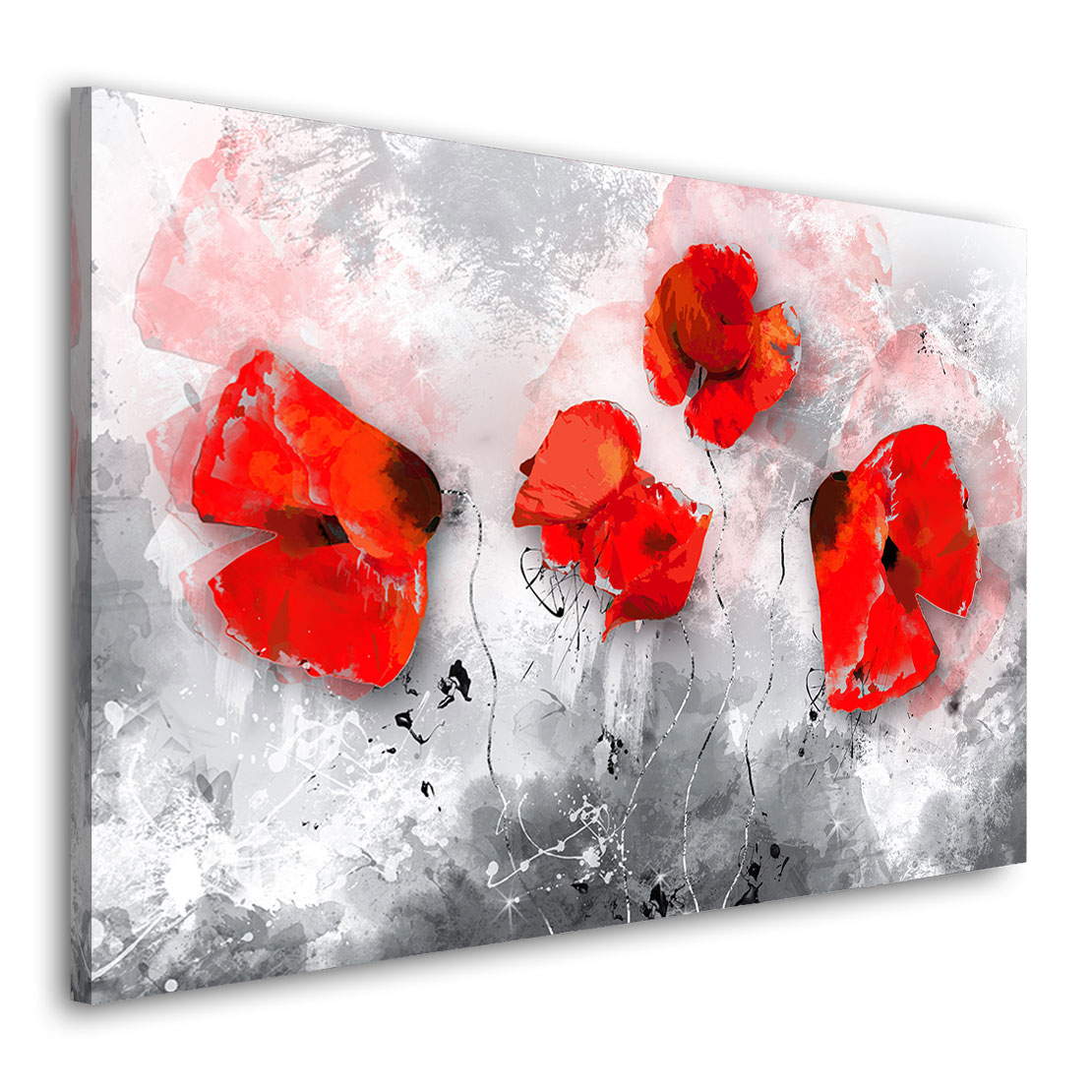 Wandbild Leinwandbild Klatschmohn Abstrakt