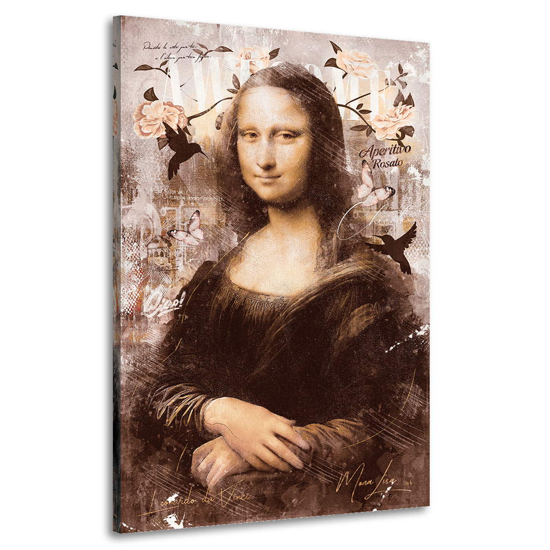 Wandbild Leinwandbild Mona Lisa Pop Art Vintage Style