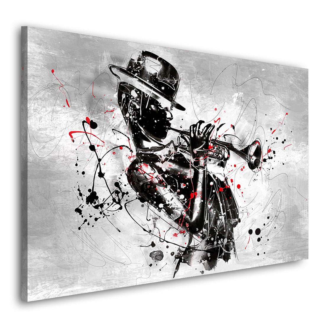 Wandbild Jazz Trompete black an white