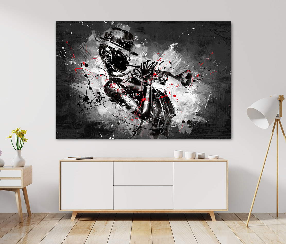 Wandbild Jazz Trompete dark Style
