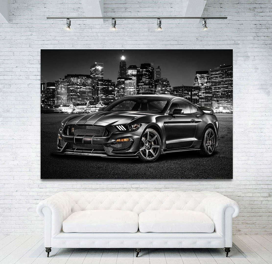 Auto Leinwandbild Ford Mustang City