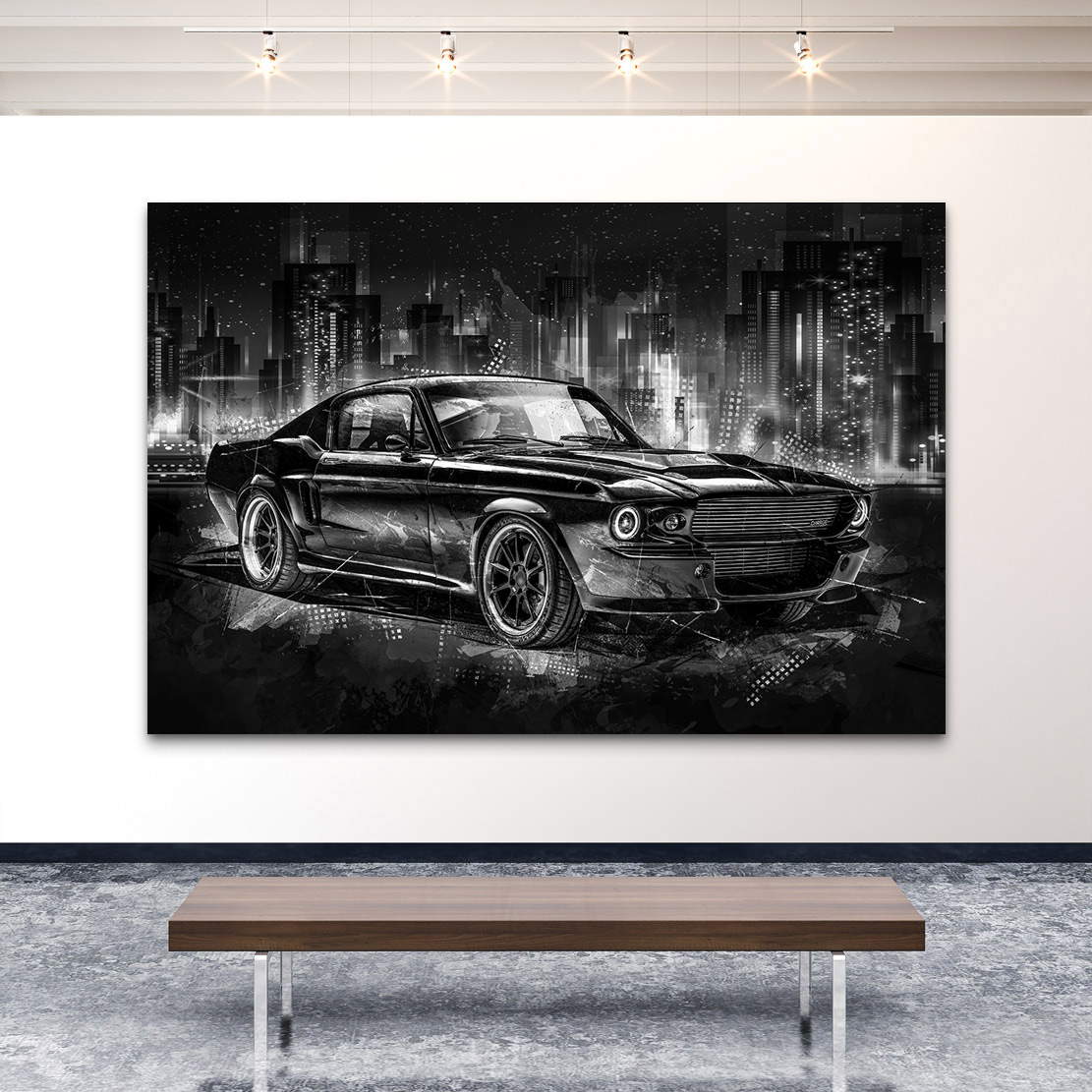 Auto Leinwandbild Ford Mustang 67 Abstrakt