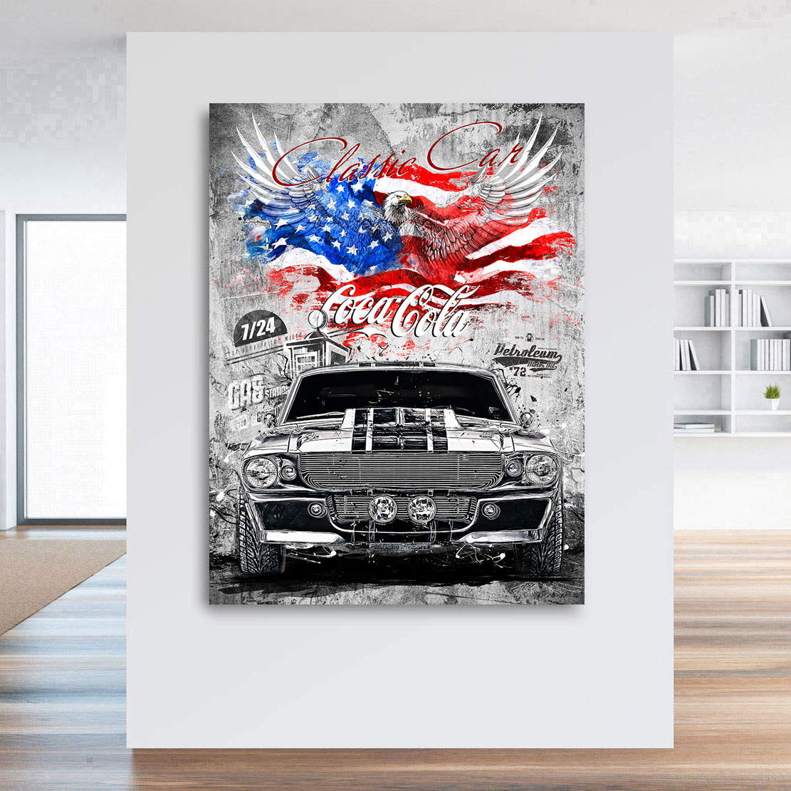 Auto Leinwandbild Ford Mustang Elenore Black Style