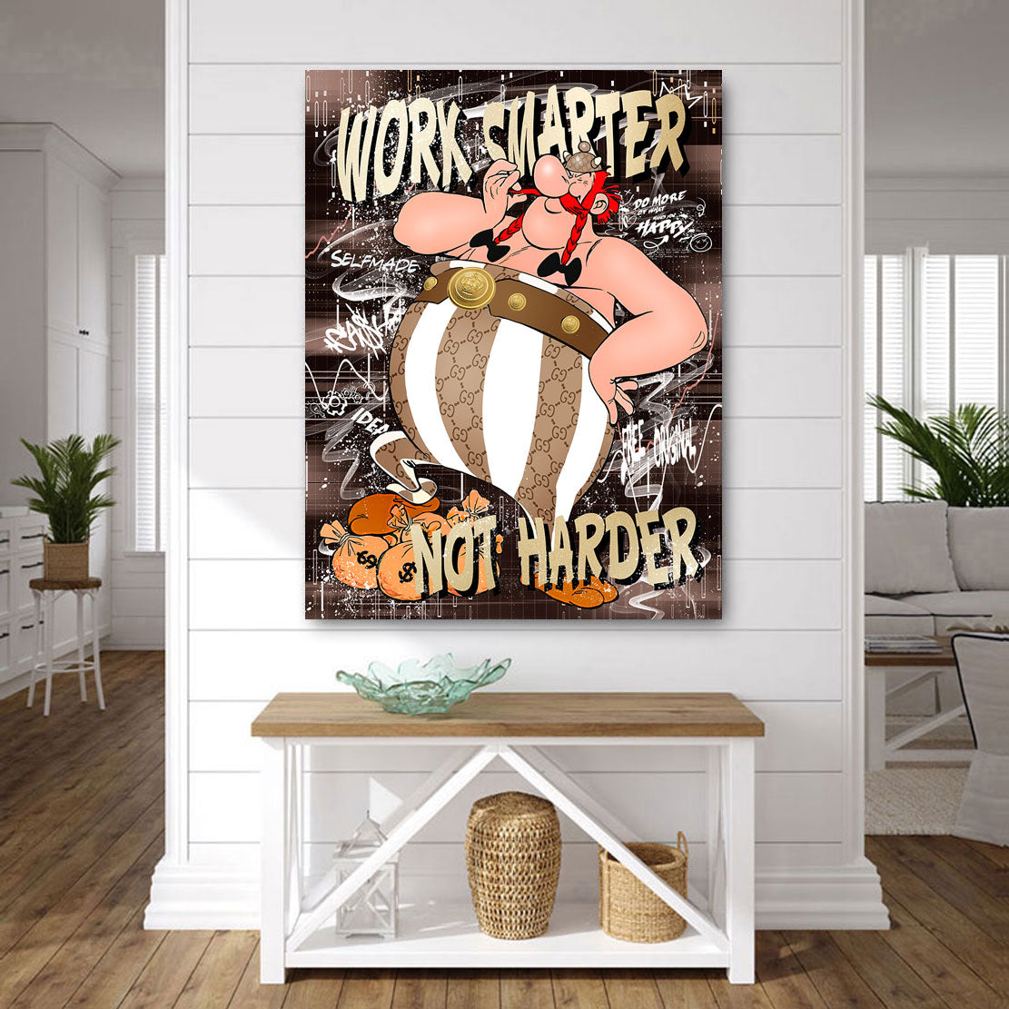 Pop Art Wandbild Obelix Work Smarter Retro Style