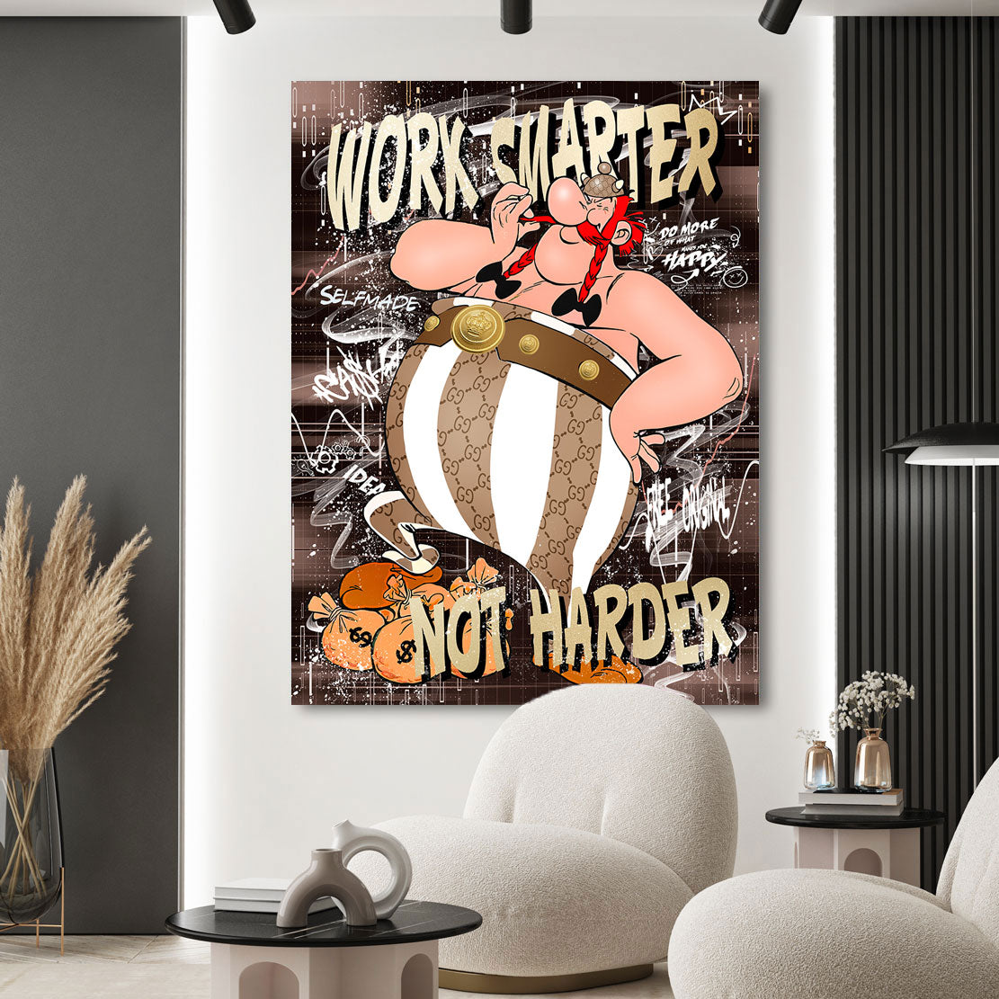 Pop Art Wandbild Obelix Work Smarter Retro Style
