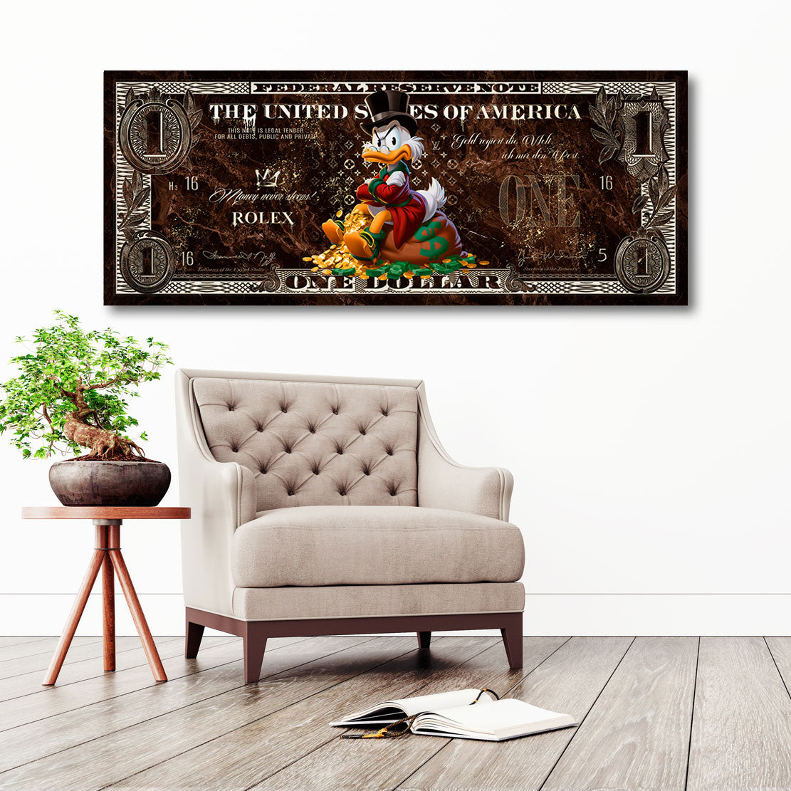 Dagobert Duck Dollar Royal Wandbild