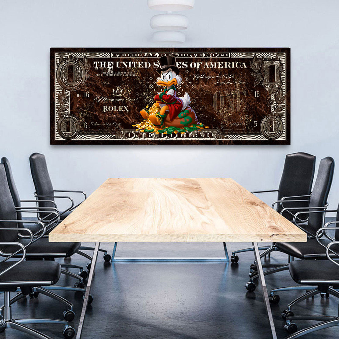 Dagobert Duck Dollar Royal Wandbild