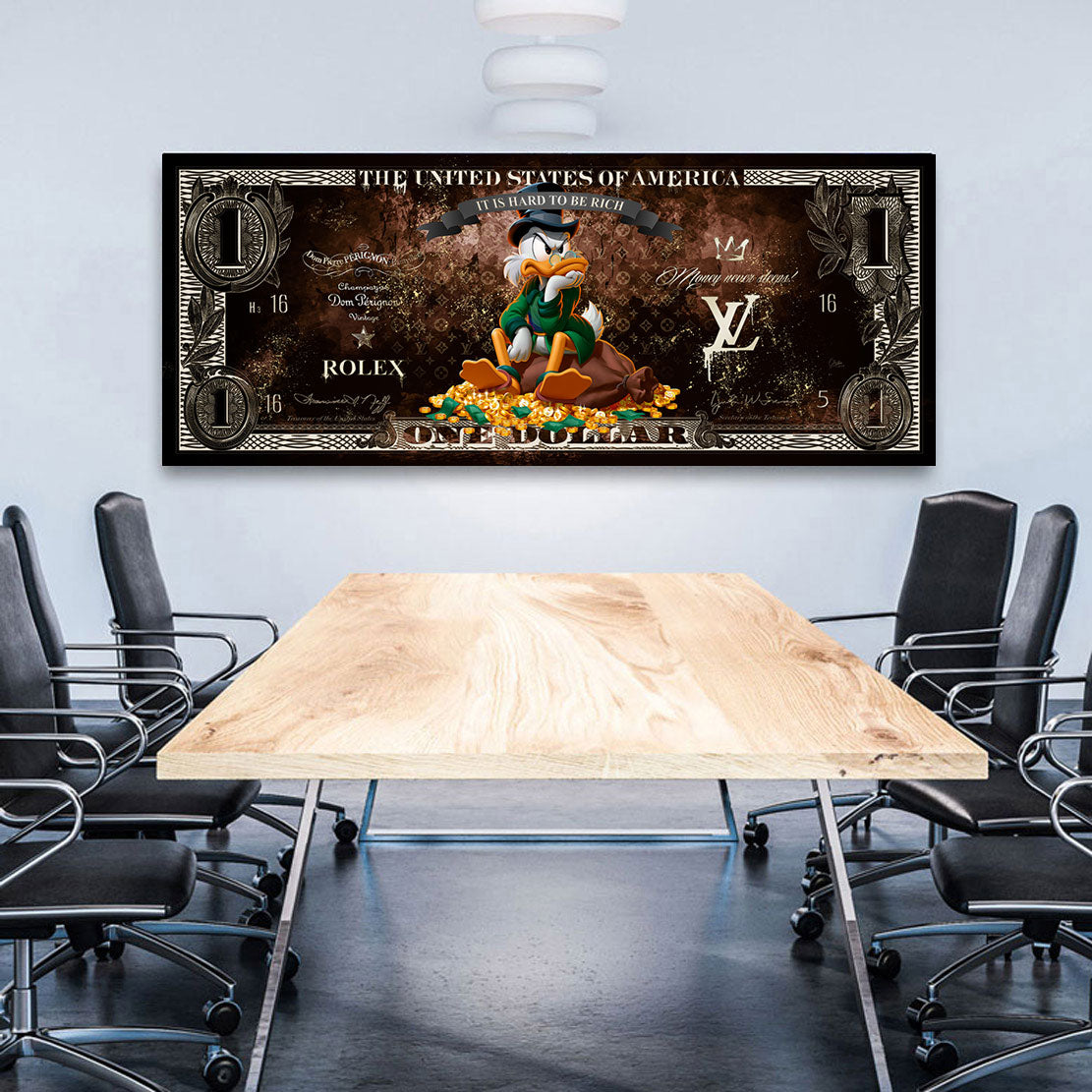 Dagobert Duck Goldsorgen Wandbild