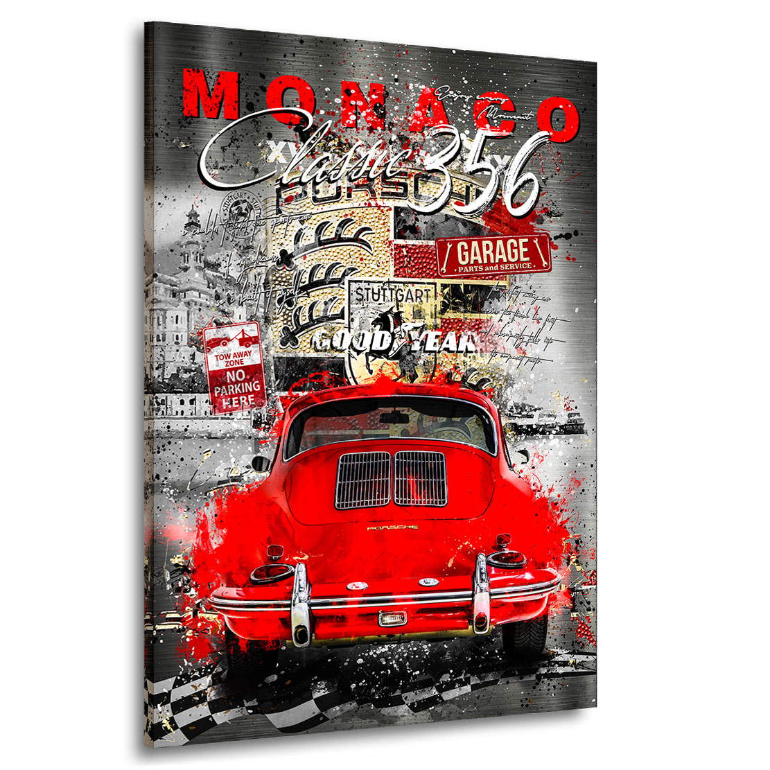 Auto Leinwandbild Porsche 356 Monaco Pop Art