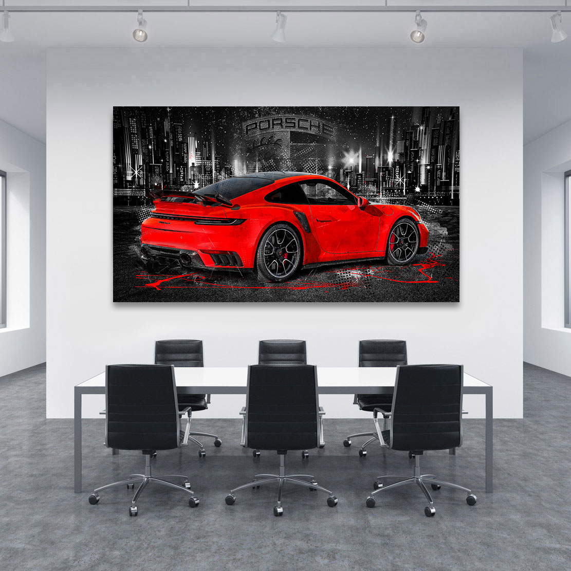 Auto Leinwandbild Porsche 911 Turbo City Style