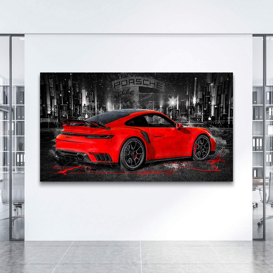 Auto Leinwandbild Porsche 911 Turbo City Style
