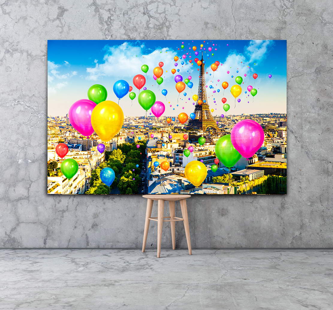 Leinwandbild Paris Eiffelturm Balloon