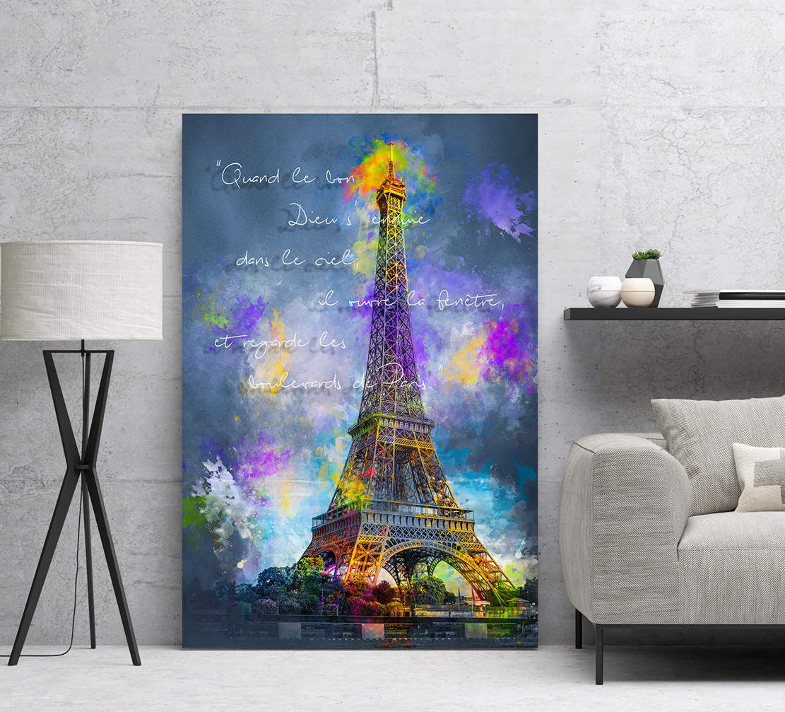Leinwandbild Paris Eiffelturm Abstrakt Paint