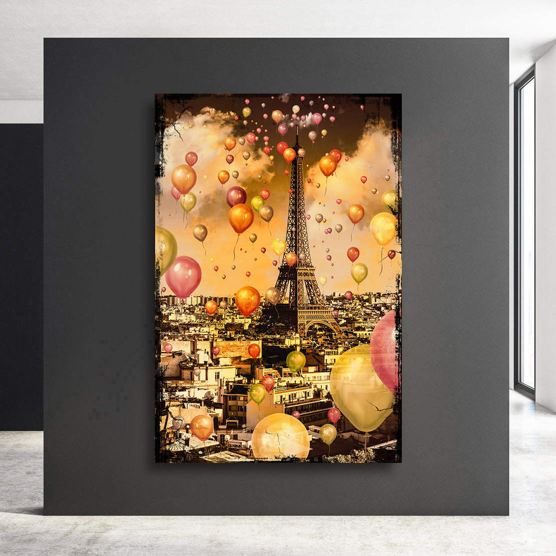 Wandbild Leinwandbild Paris Eiffelturm Vintage