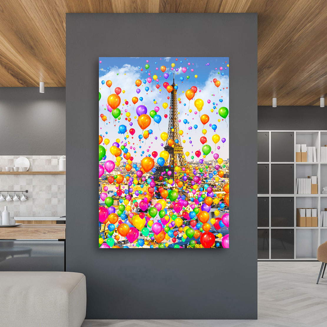 Wandbild Leinwandbild Ballons über Paris