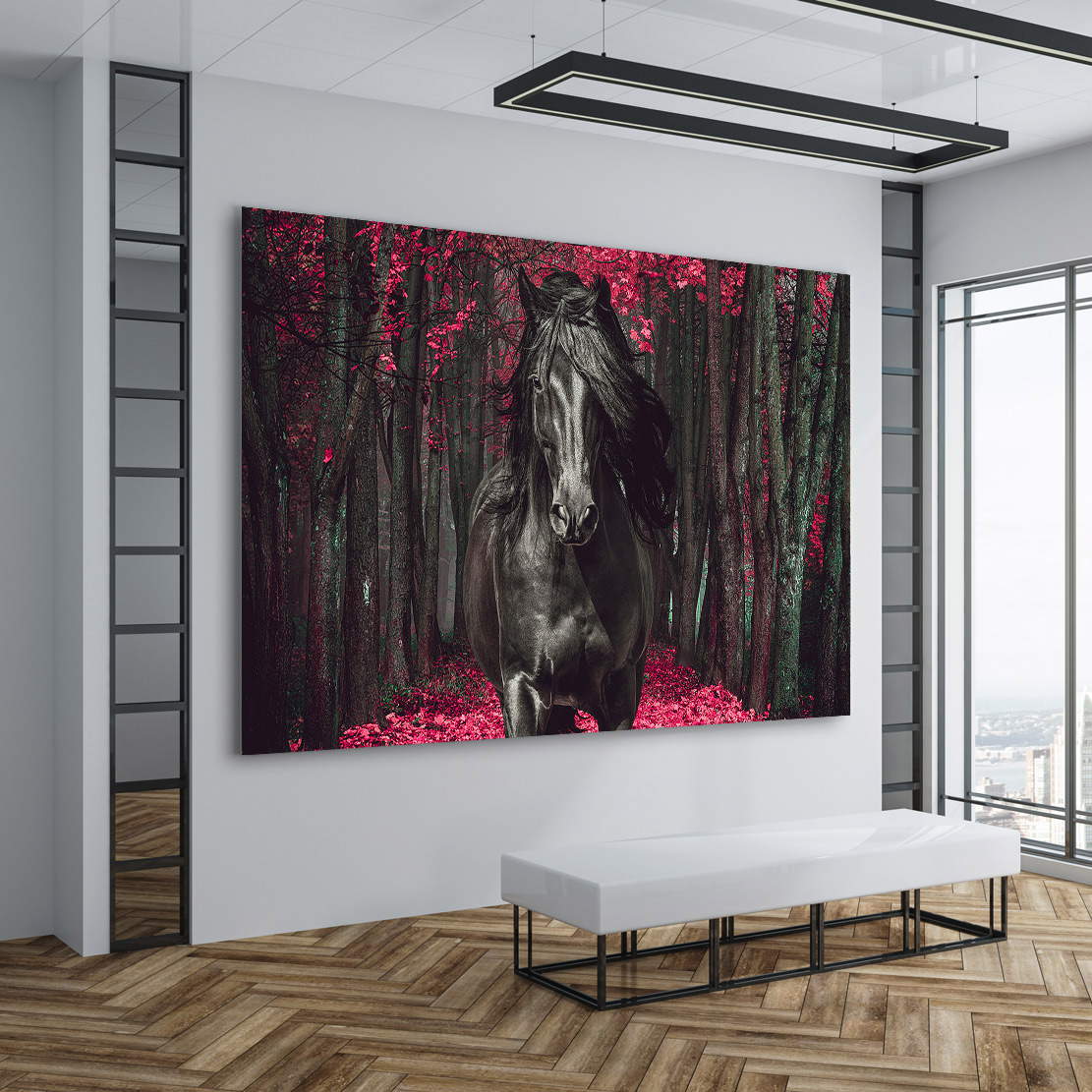 Wandbild Leinwandbild Pferd Waldlichtung