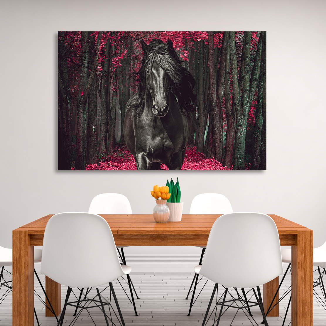 Wandbild Leinwandbild Pferd Waldlichtung