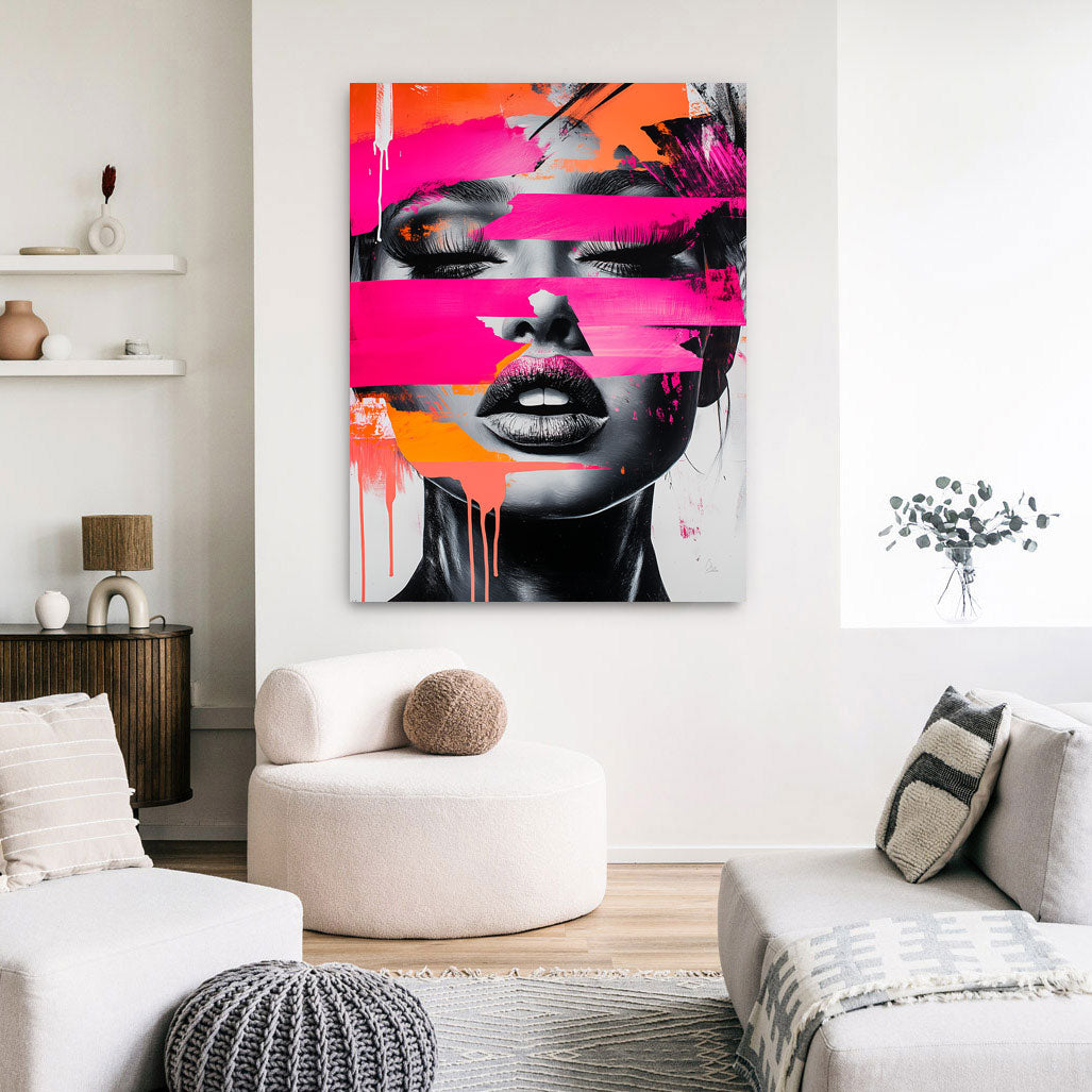 Neon Muse Portrait Art Wandbild