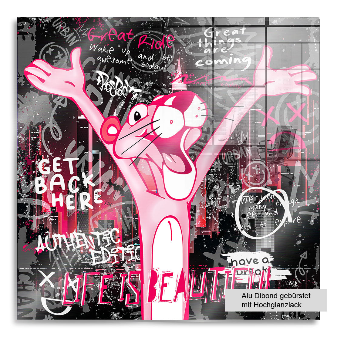 Pop Art Wandbild Pink Panther Life is beautiful