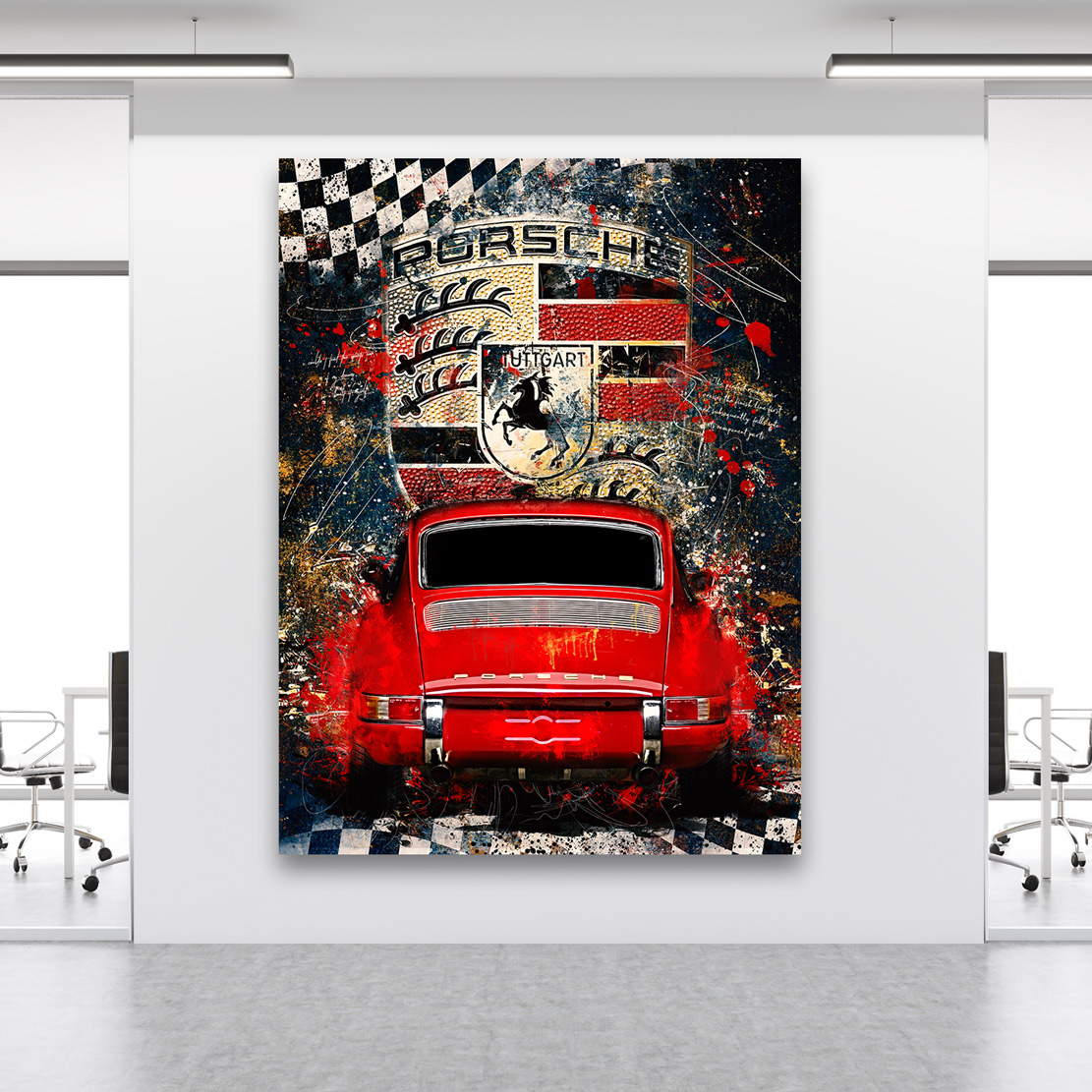 Auto Wandbild Leinwandbild Porsche 911 Modern Style