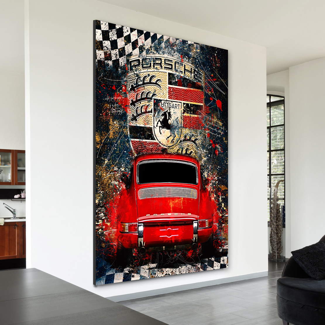Auto Wandbild Leinwandbild Porsche 911 Modern Style