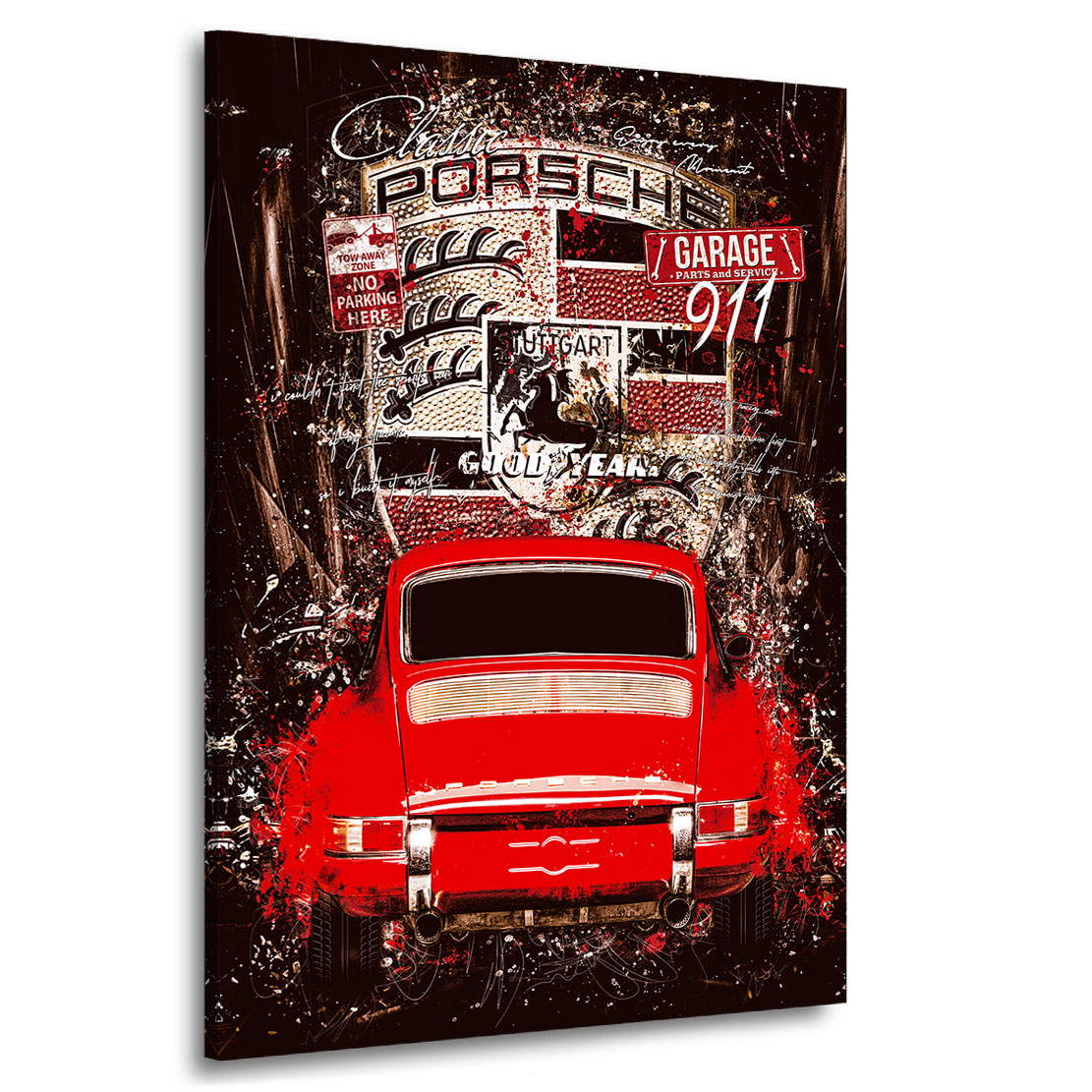 Auto Leinwandbild Porsche 911 Classic Pop Art Vintage Style