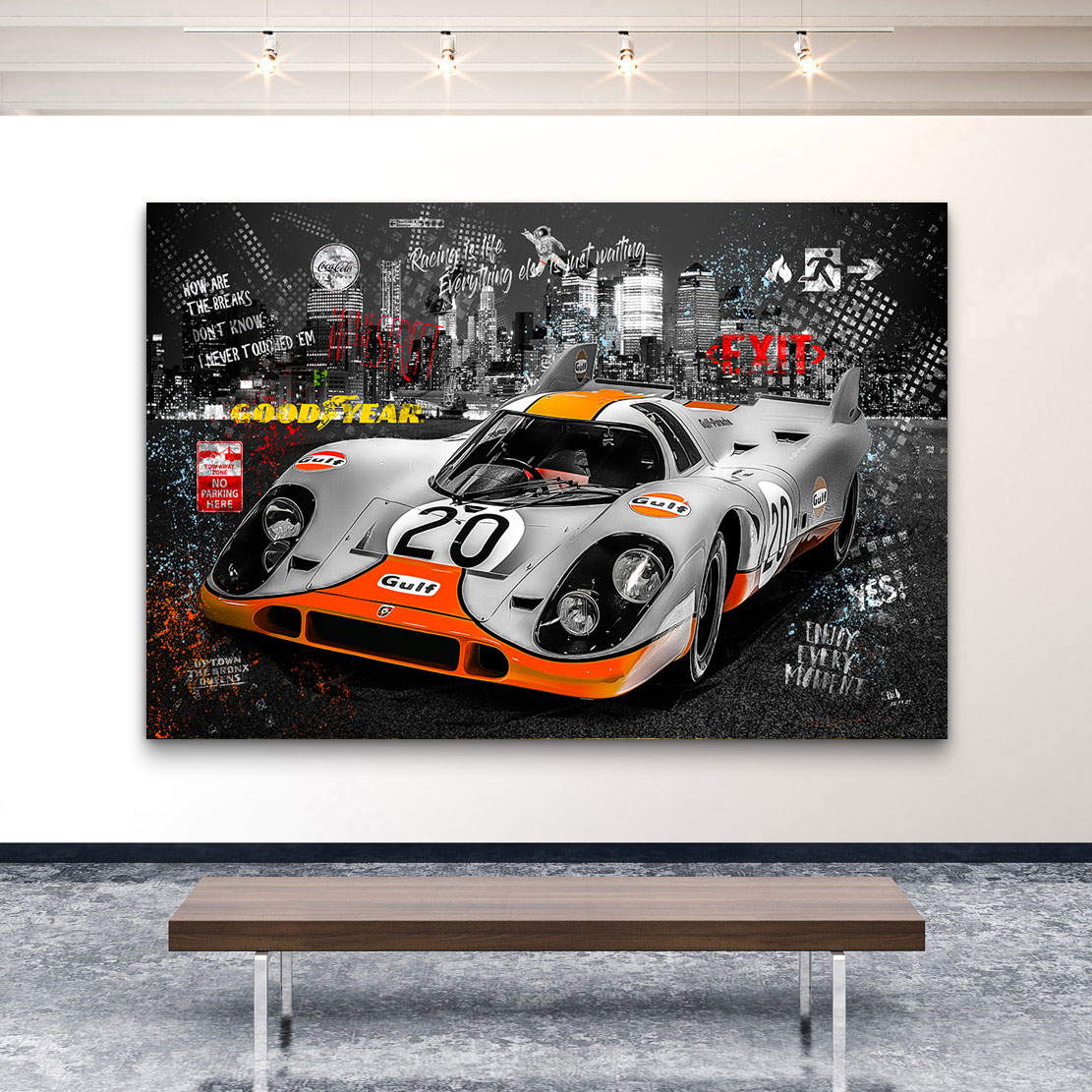 Auto Wandbild Leinwandbild Porsche 917 Pop Art