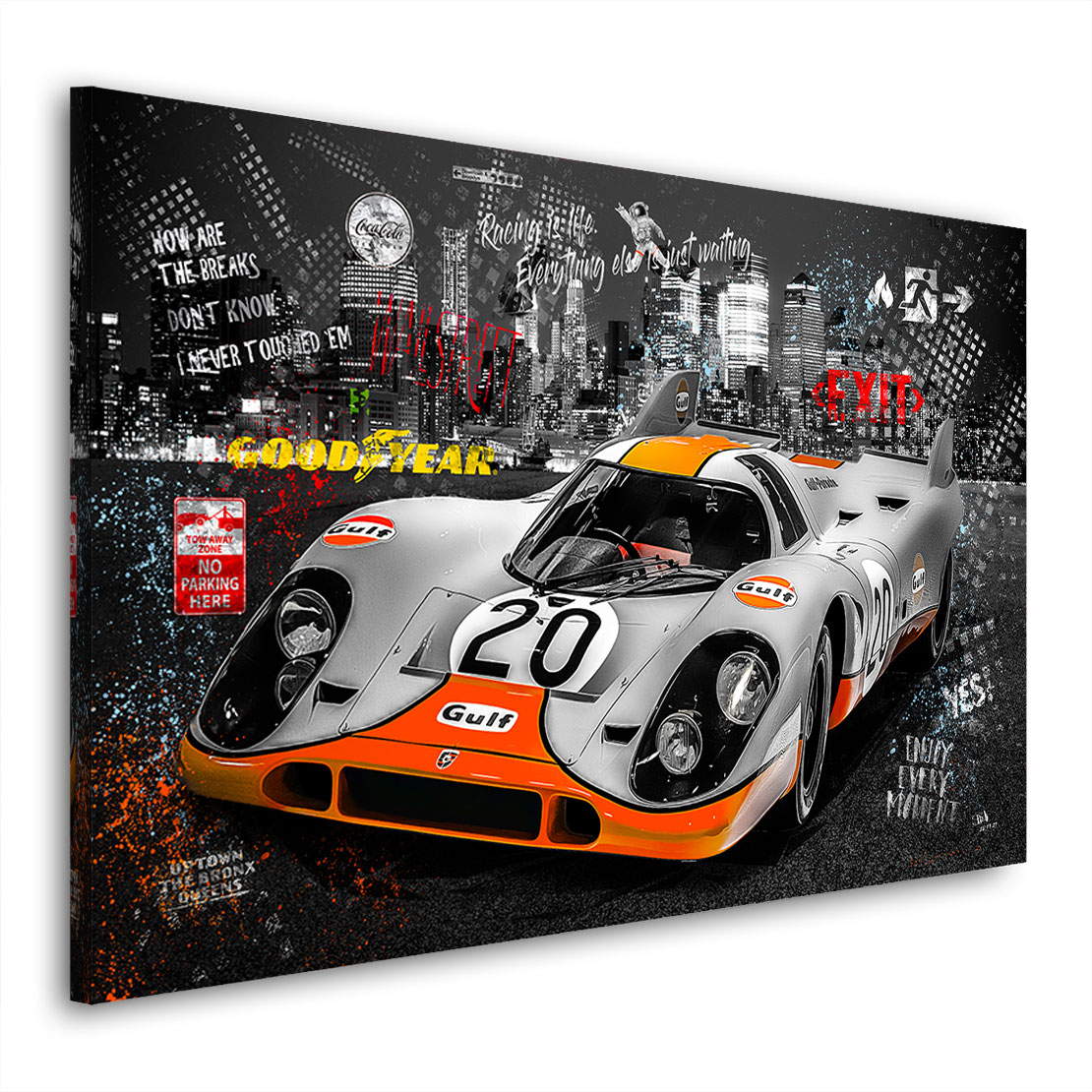 Auto Wandbild Leinwandbild Porsche 917 Pop Art